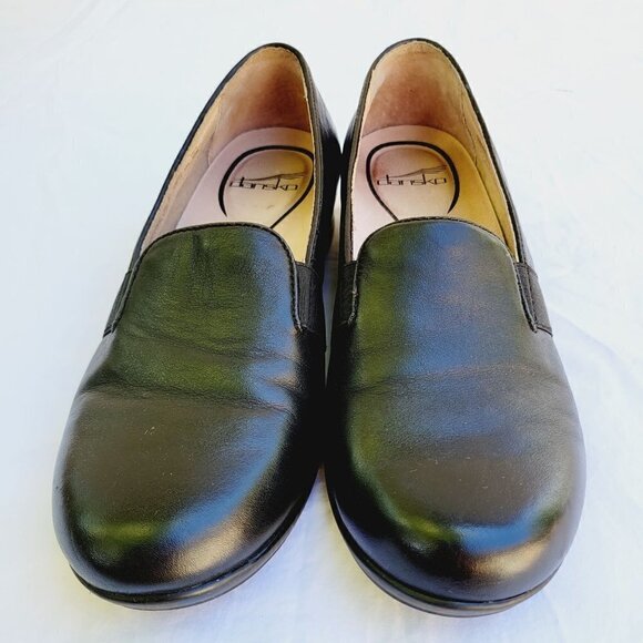 Dansko Women's Addy Black Leather Slip On Shoe - 38 (US 7.5/8) - Picture 2 of 10